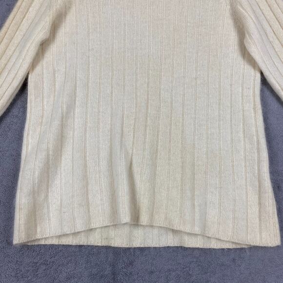 Liz Claiborne Sweater Women M Turtleneck Cream Rabbit Hair Wool Blend Soft Cozy - Picture 5 of 16